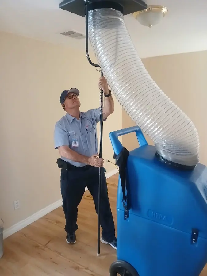 Mini Split Installation technician using HEPA equipment in Evergreen Park